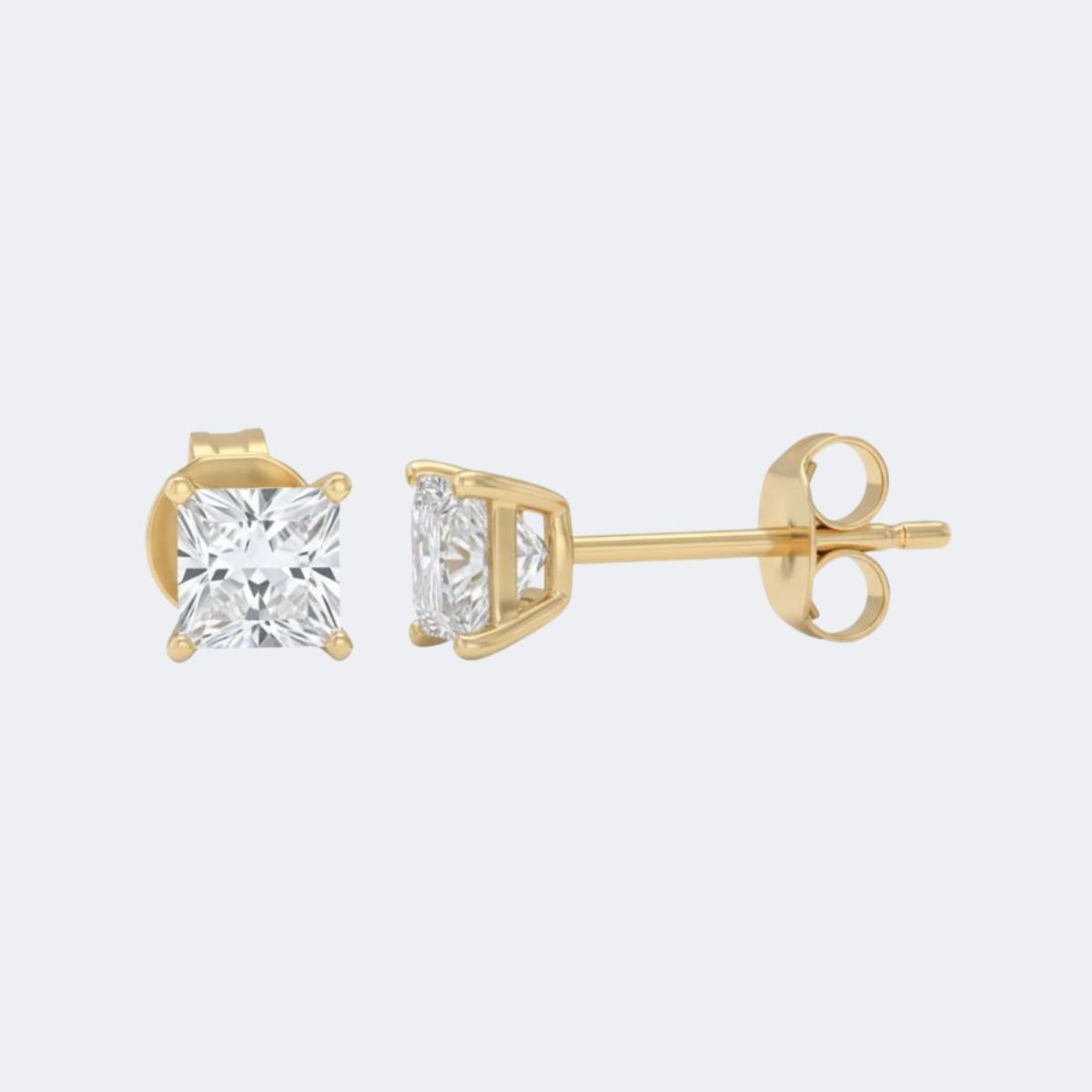 1.00CTW Princess 4-Prong Stud Earring
