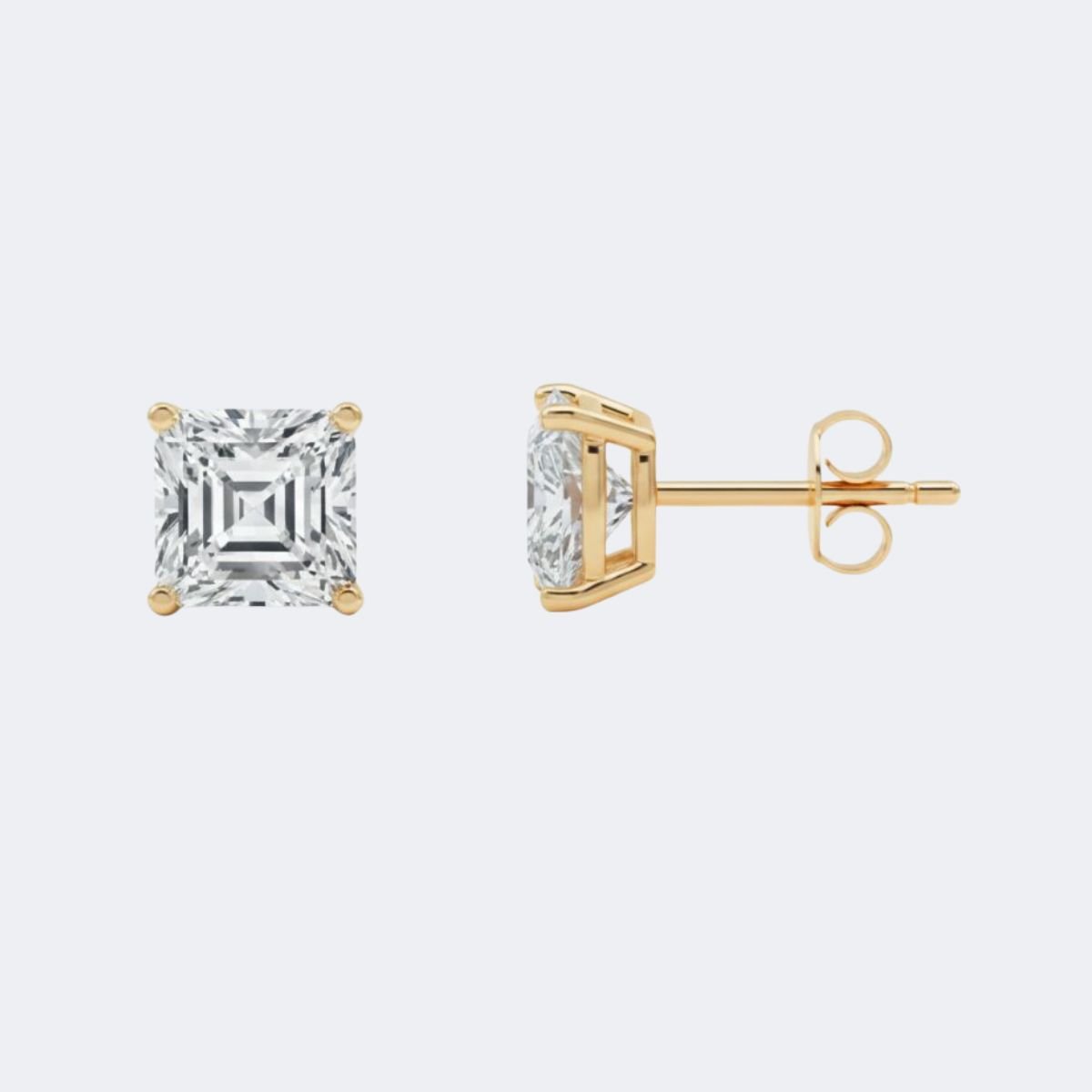 2.00CTW Asscher 4-Prong Stud Earring