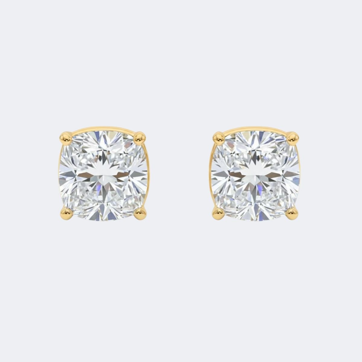 2.00CTW Cushion 4-Prong Stud Earring