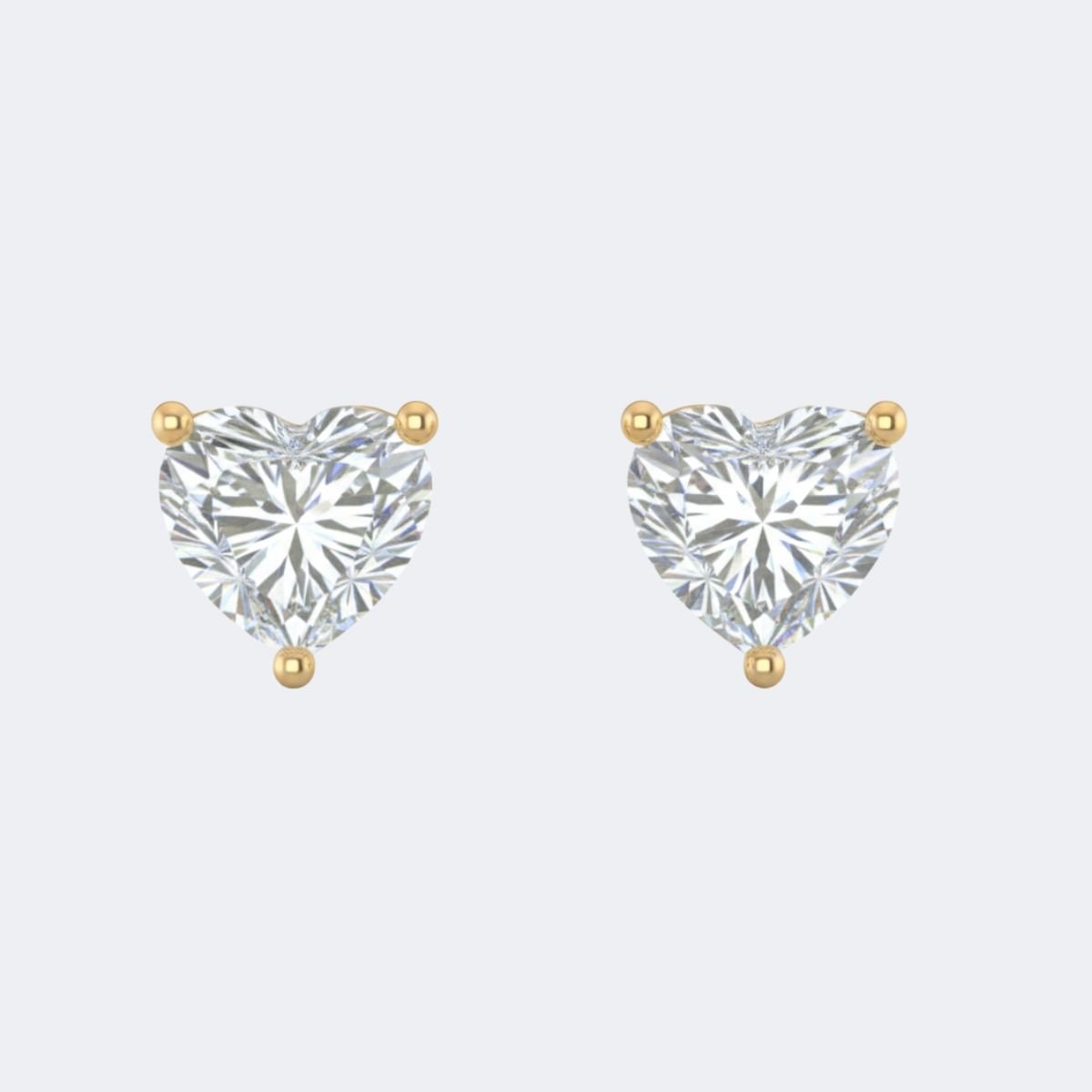2.00CTW Heart 3-Prong Classic Stud