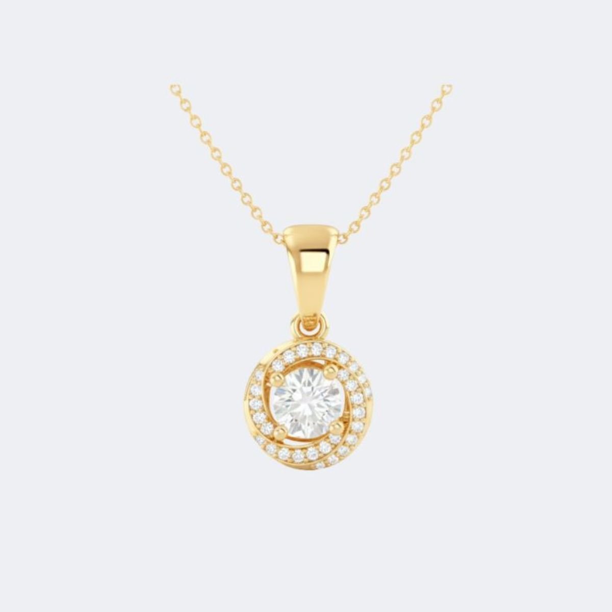 1.30CTW Round Prong-Set  Diamond Solitaire Necklace