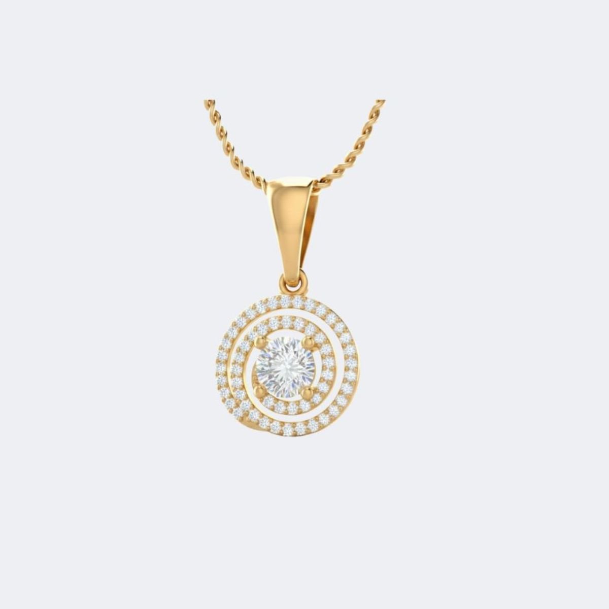 1.45CTW Round Prong-Set Diamond Solitaire Necklace