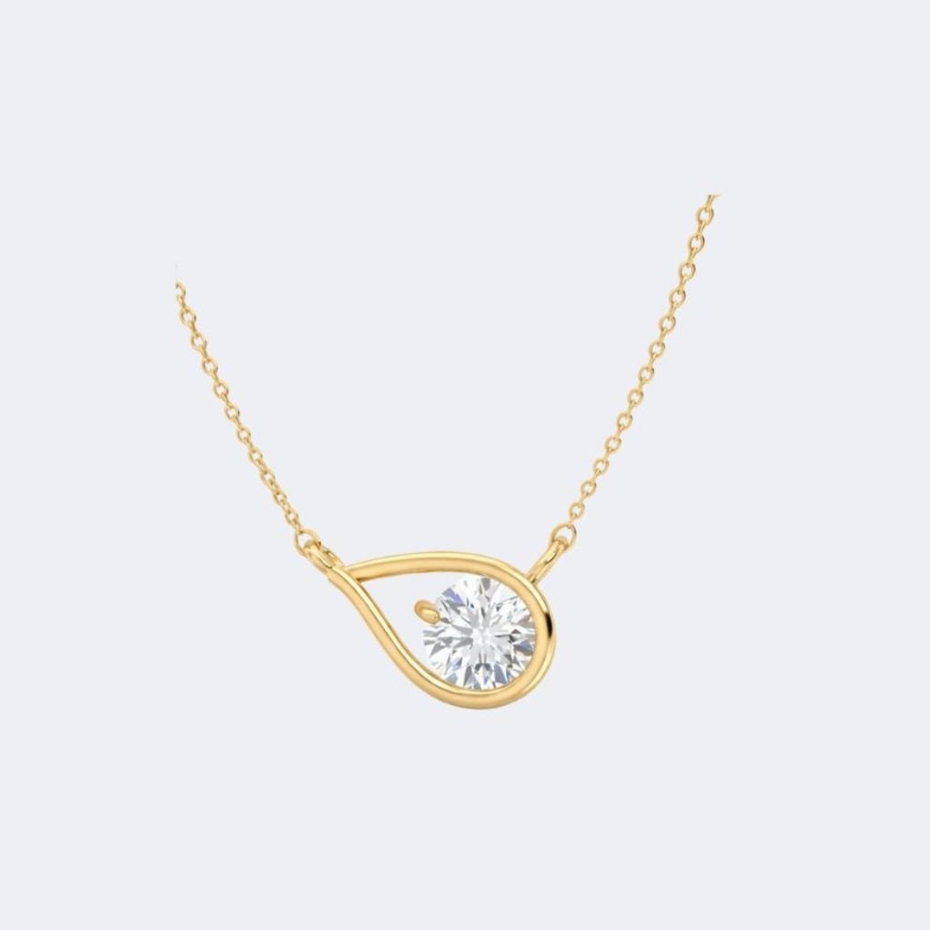 1.00CTW Round Prong-Set Diamond Solitaire Necklace