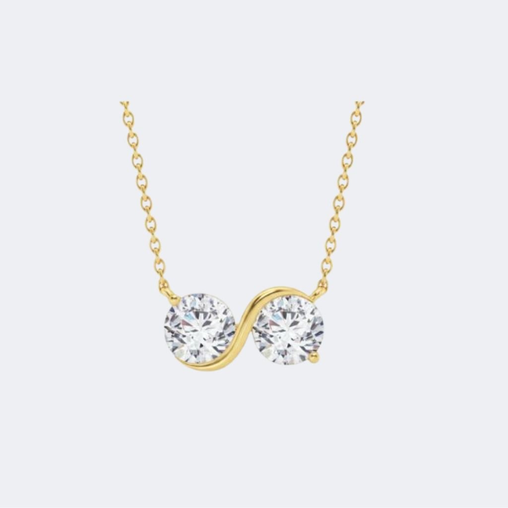 1.60CTW Round Brilliant Pendant Necklace - Infinity Duo