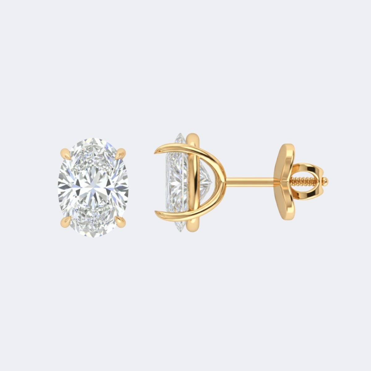 3.00CTW Oval 4-Prong Classic Stud