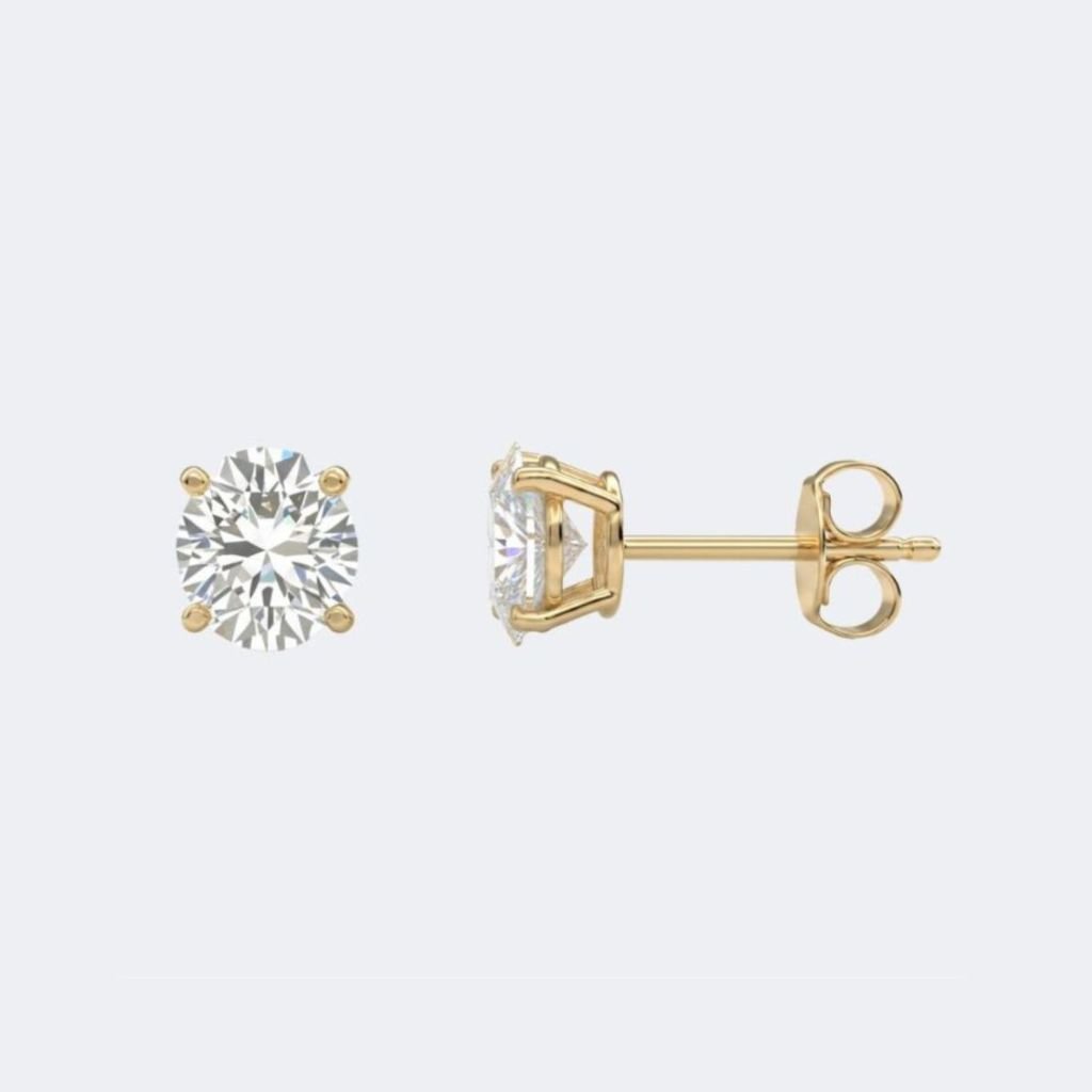 2.00CTW Oval 4-Prong Stud Earring