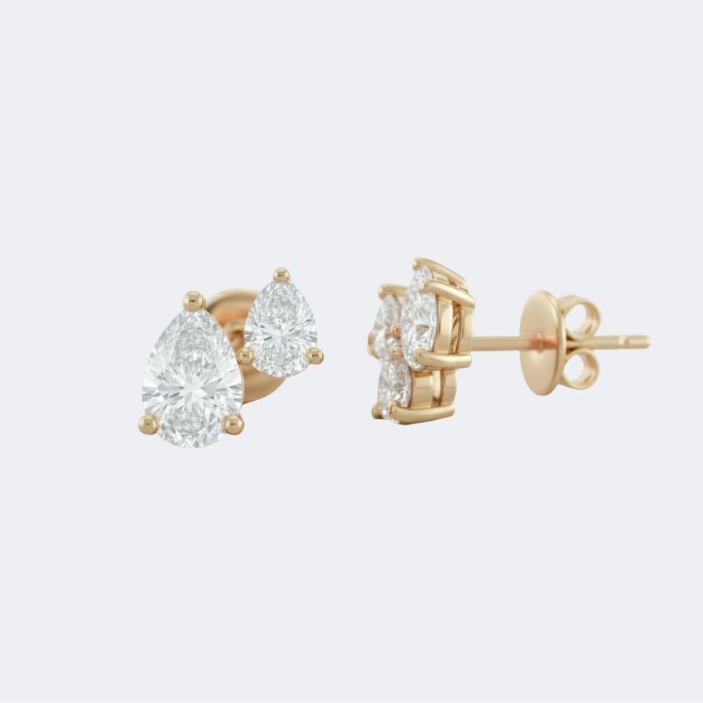 1.40CTW Pear Dual-Stone Prong Stud
