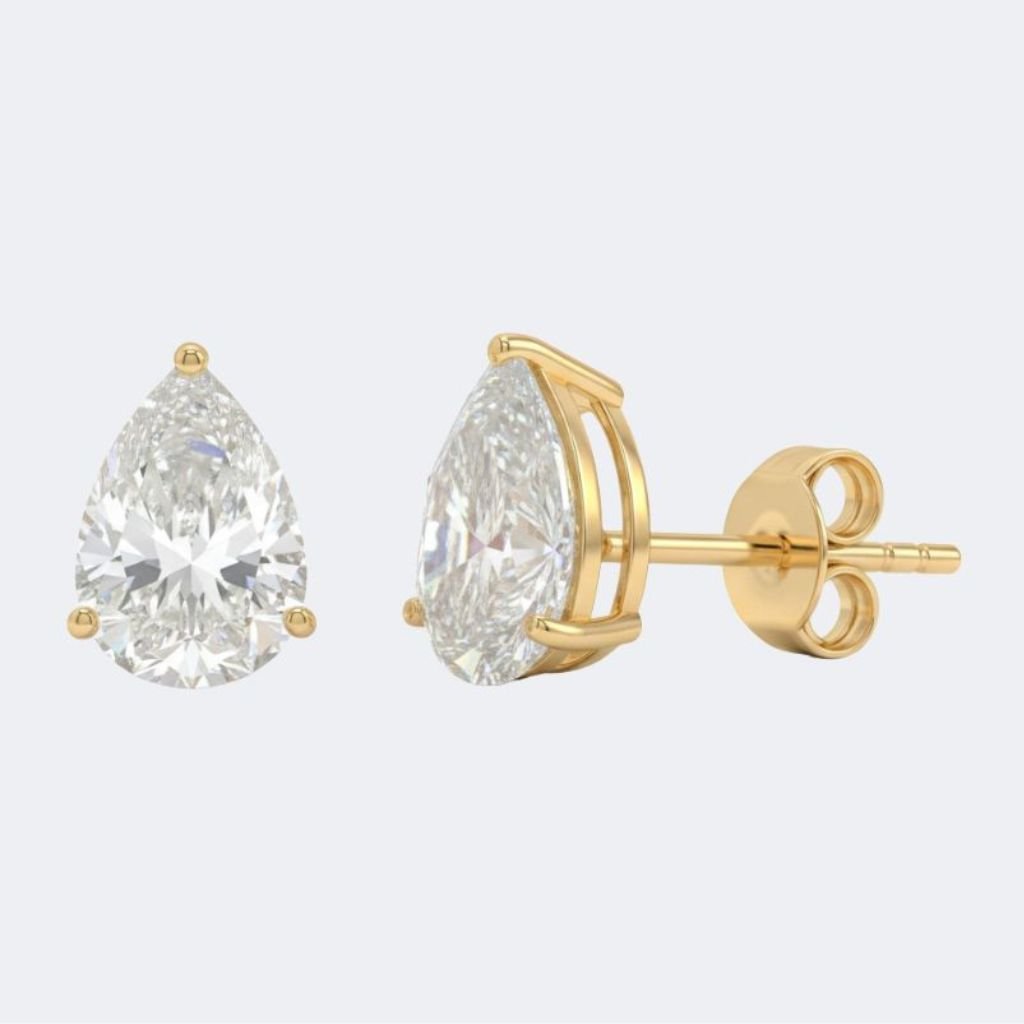 3.00CTW Pear 3-Prong Stud Earring