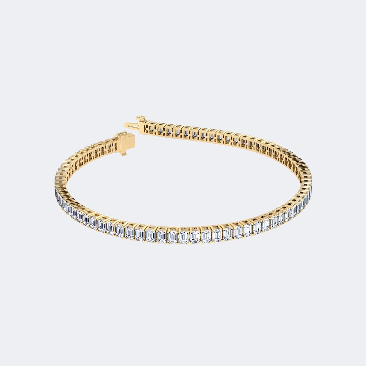 8.00CTW Emerald Bar-Set Diamond Line Bracelet