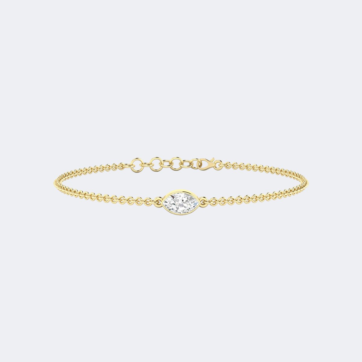 0.50CTW Marquise Bezel-Set Diamond Station Bracelet