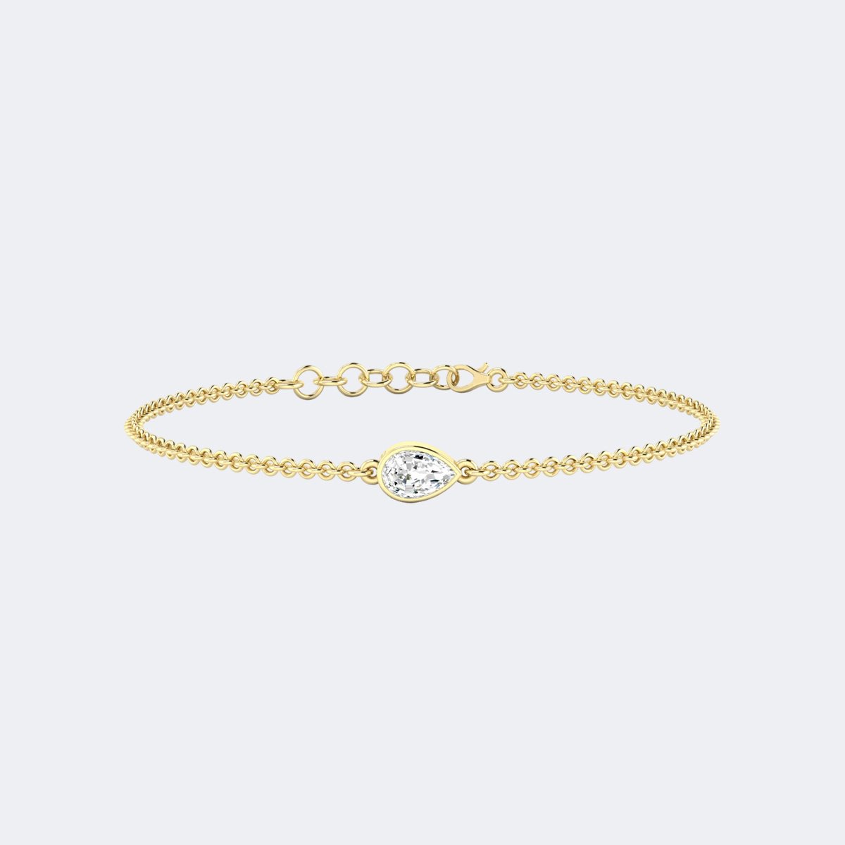 0.50CTW Pear Bezel-Set Diamond Station Bracelet