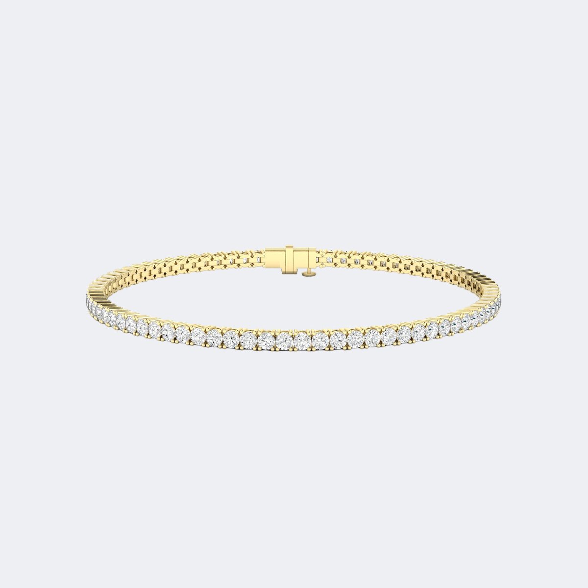 3.276CTW Round Prong-Set Diamond Line Bracelet