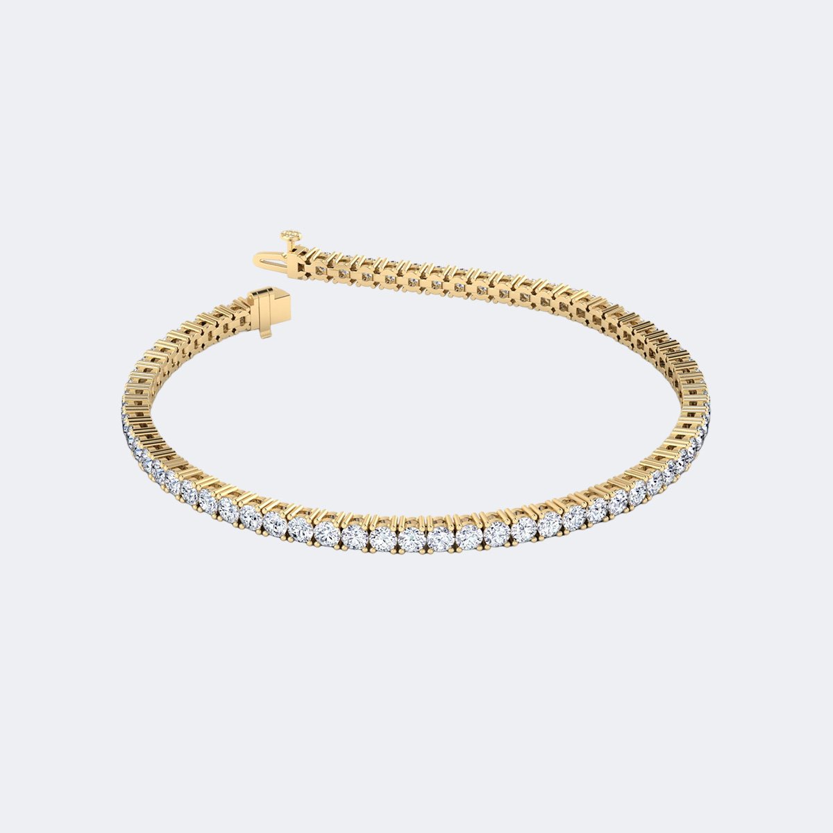 4.355 CTW Round Prong-Set Diamond Line Bracelet
