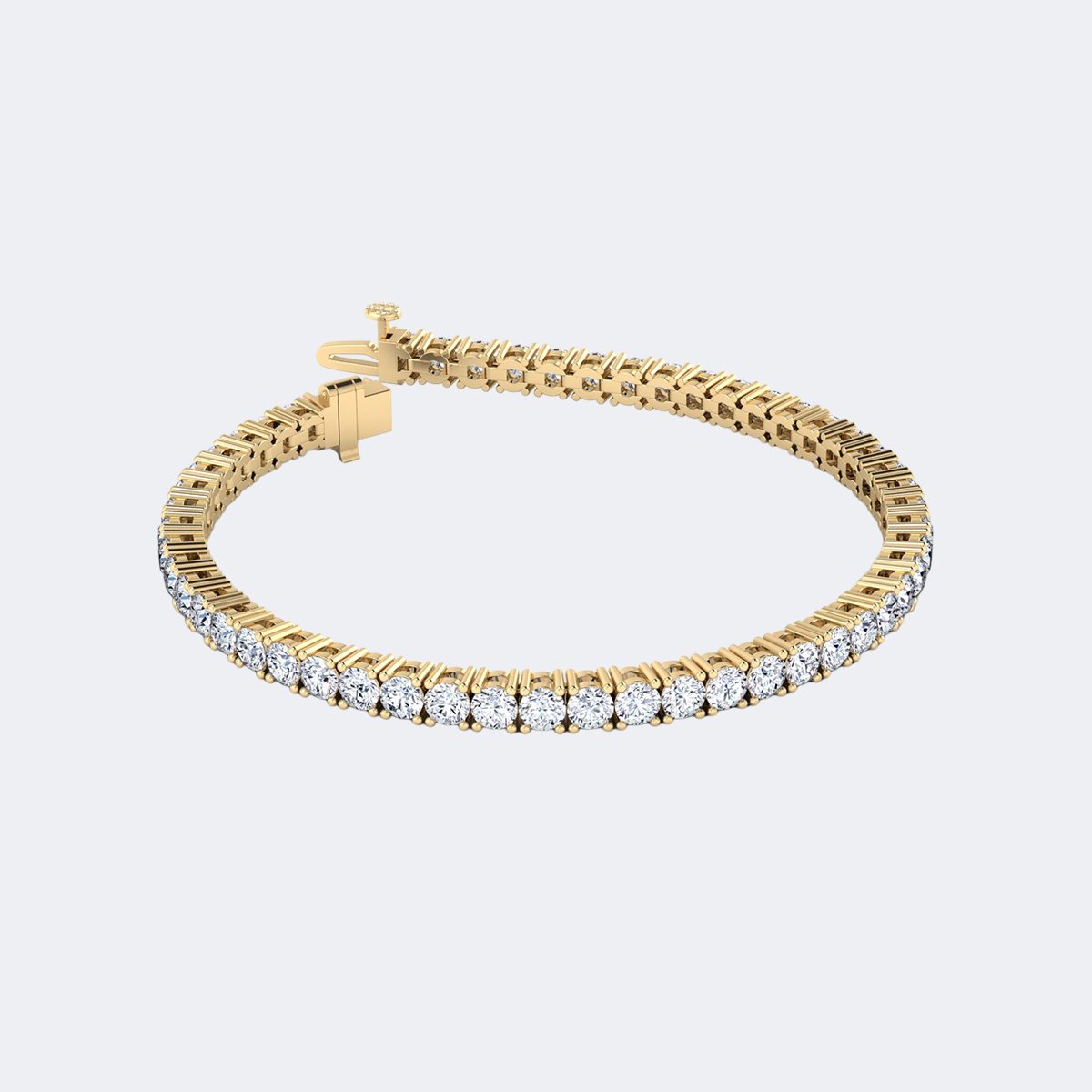 6.00CTW Round Prong-Set Diamond Line Bracelet