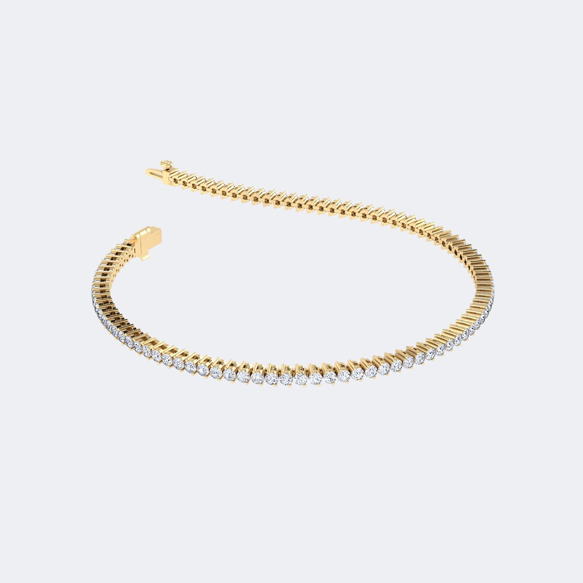 2.068CTW Round Scallop-Set Diamond Line Bracelet