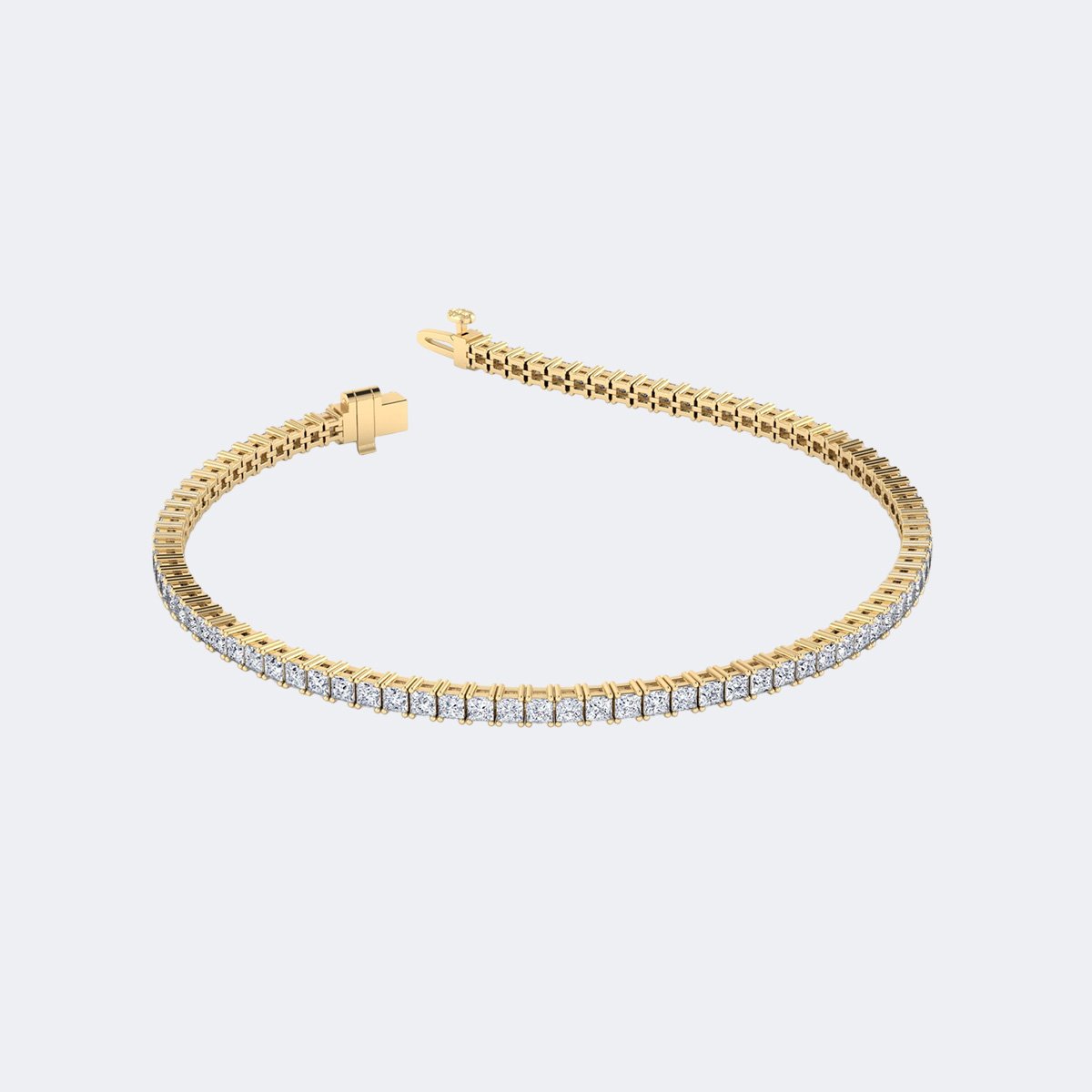 4.392CTW Princess Prong-Set Diamond Line Bracelet