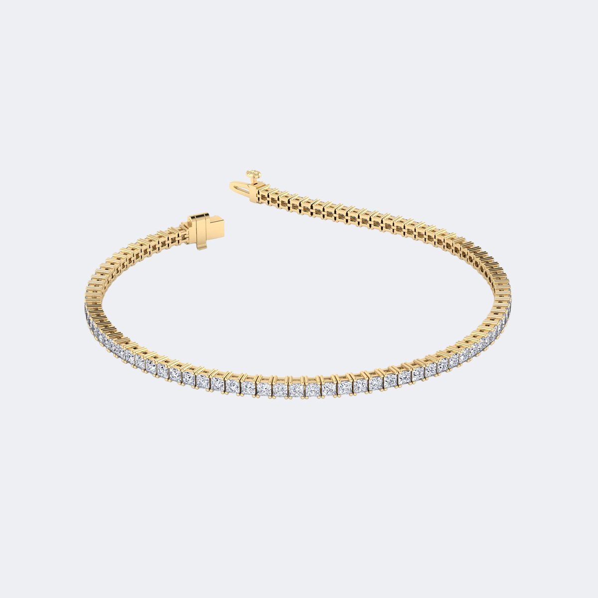 3.00CTW Princess Prong-Set Diamond Line Bracelet