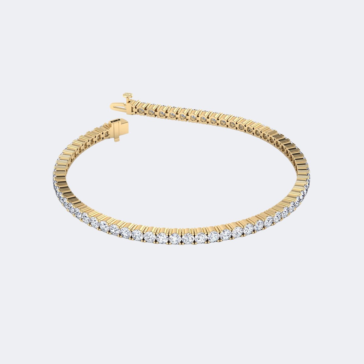3.102CTW Round Prong-Set Diamond Line Bracelet