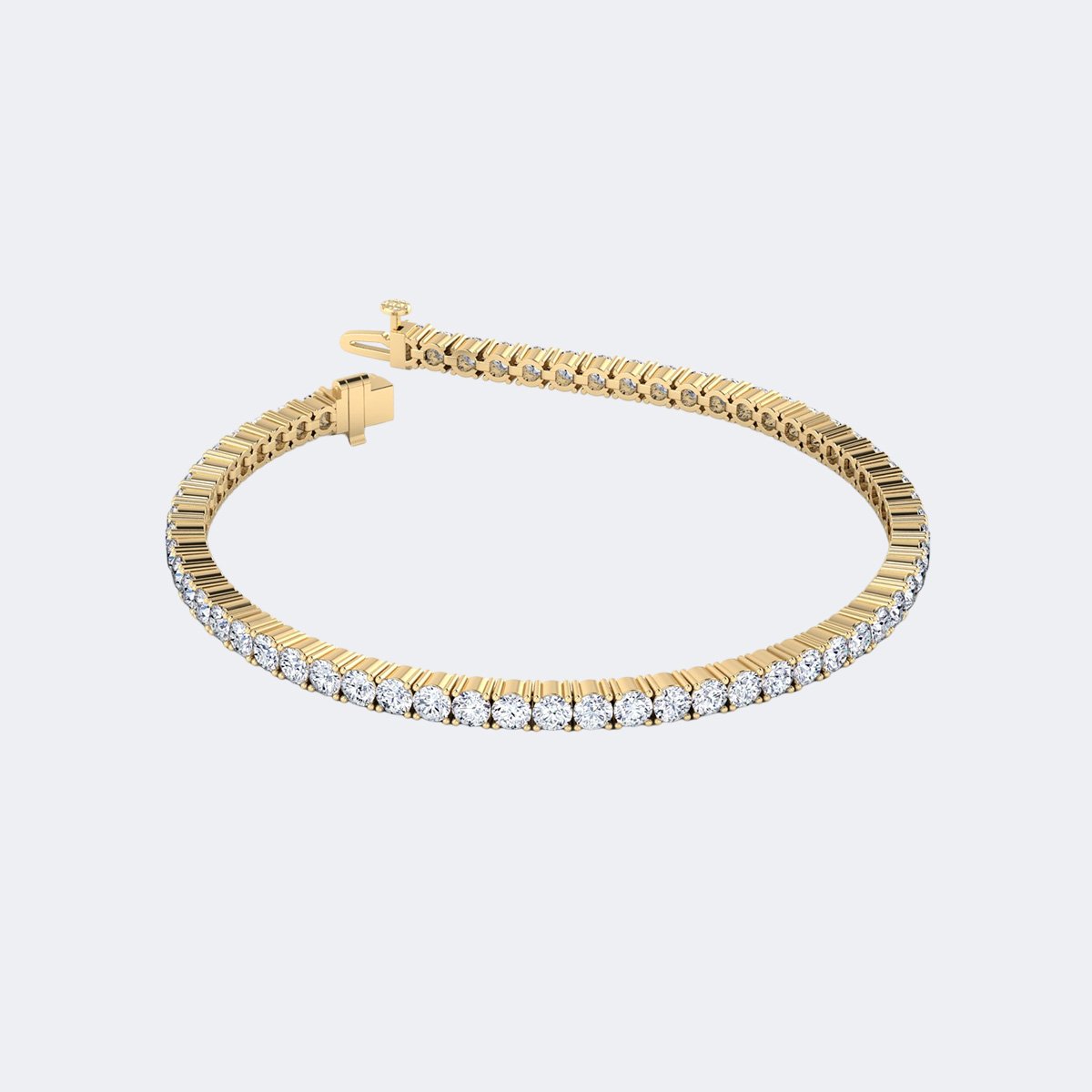 4.095CTW Round Prong-Set Diamond Line Bracelet