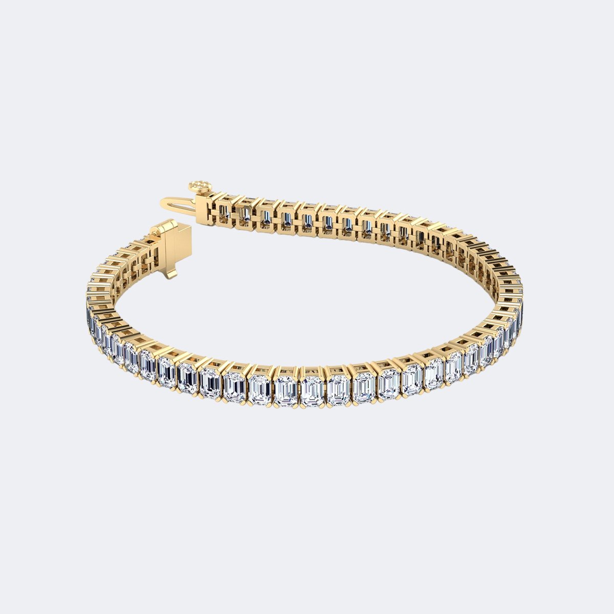11.40CTW Emerald Bar-Set Diamond Line Bracelet