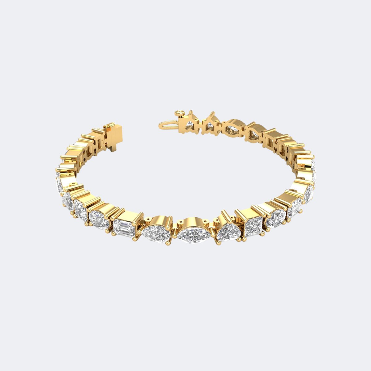 13.20CTW Mixed-Cut Prong Set Diamond Line Bracelet