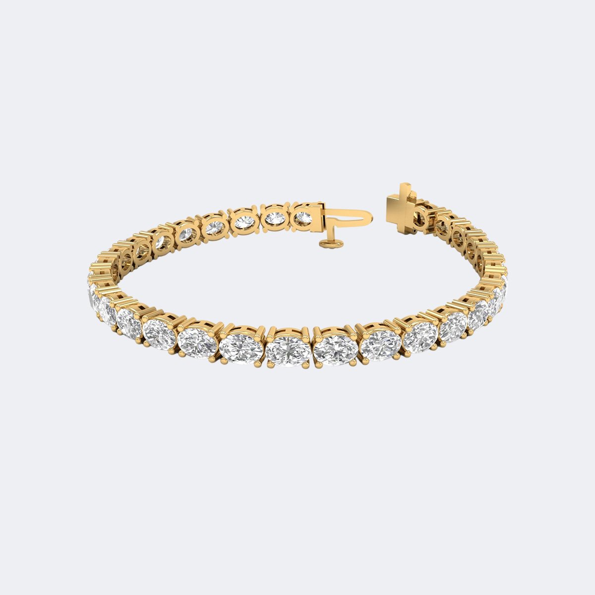 9.30CTW Oval Prong-Set Diamond Line Bracelet