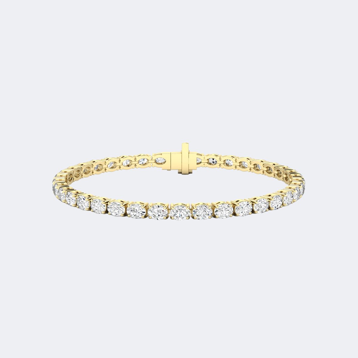9.30CTW Oval Prong-Set Diamond Line Bracelet
