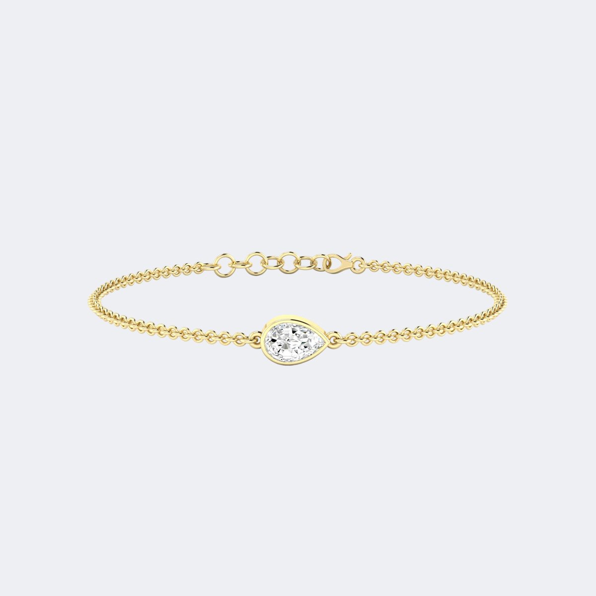 0.70CTW Pear Bezel-Set Diamond Station Bracelet