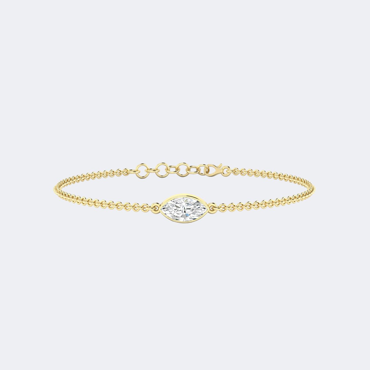 0.50CTW Marquise Bezel-Set Diamond Station Bracelet