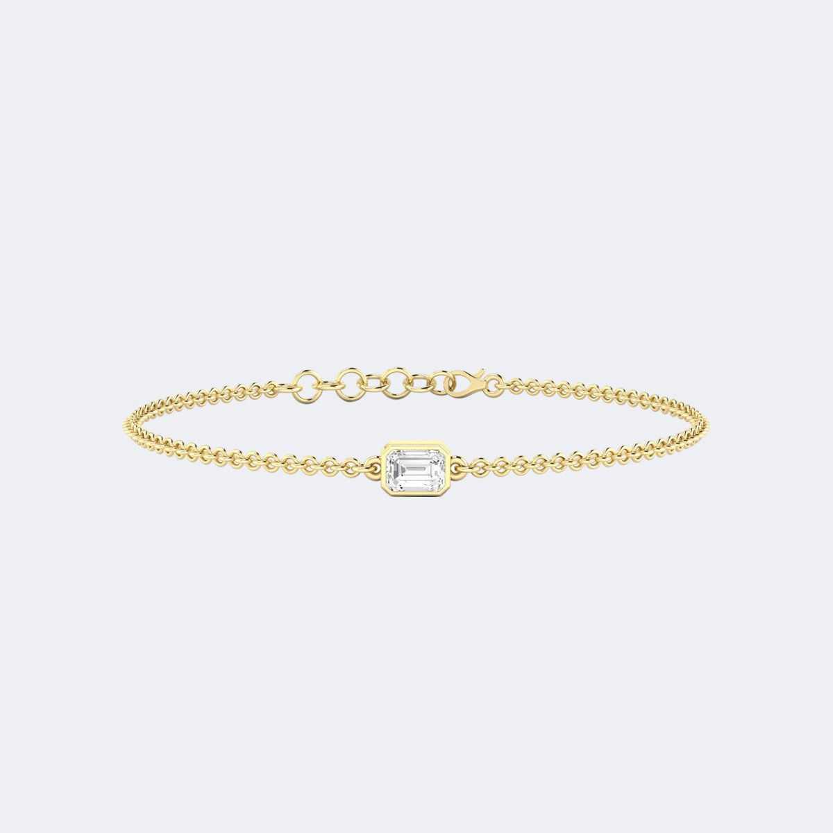0.50CTW Emerald Bezel-Set Diamond Station Bracelet