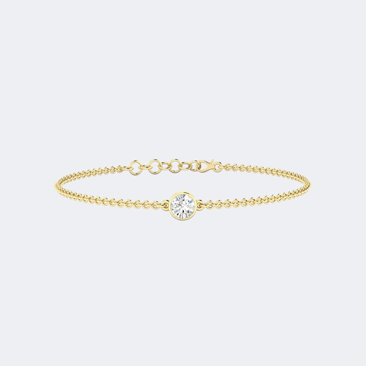 0.47CTW Round Bezel-Set Diamond Station Bracelet