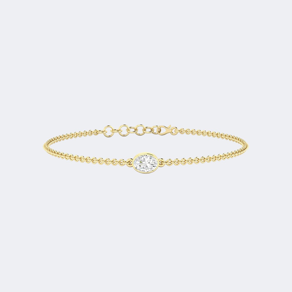 0.50CTW Oval Bezel-Set Diamond Station Bracelet