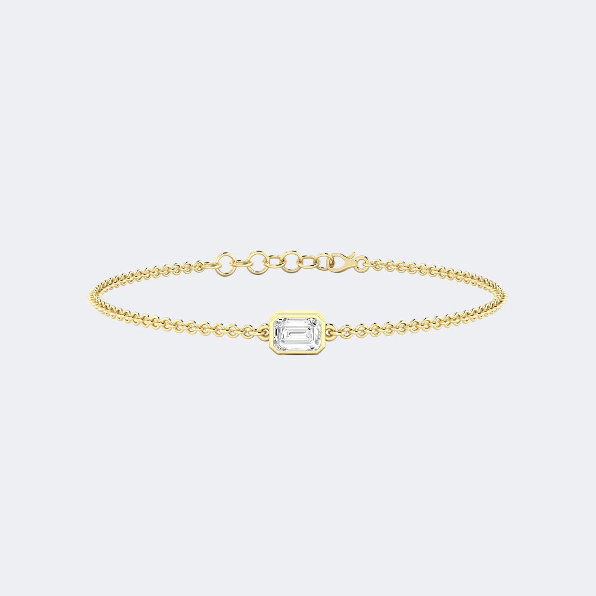 0.70CTW Emerald Bezel-Set Diamond Station Bracelet