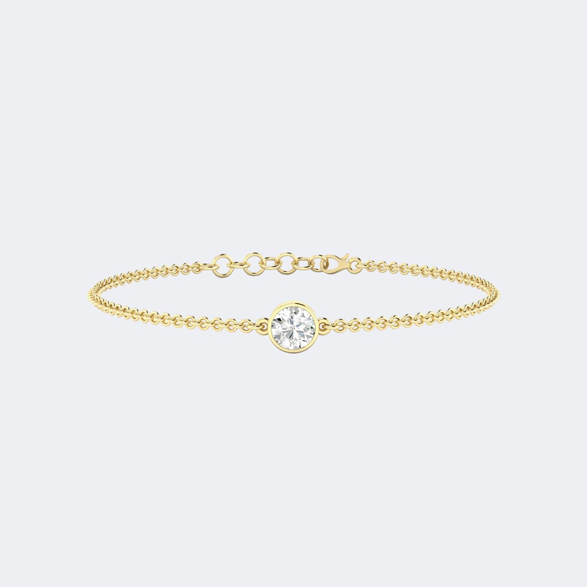 0.75CTW Round Bezel-Set Diamond Station Bracelet