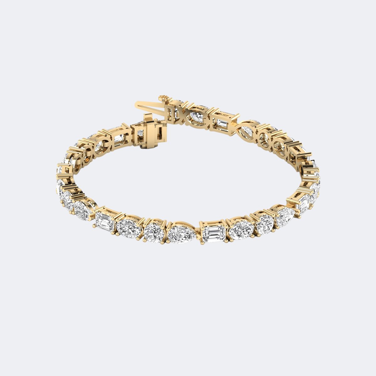 9.20CTW Mixed-Cut Prong-Set Diamond Line Bracelet