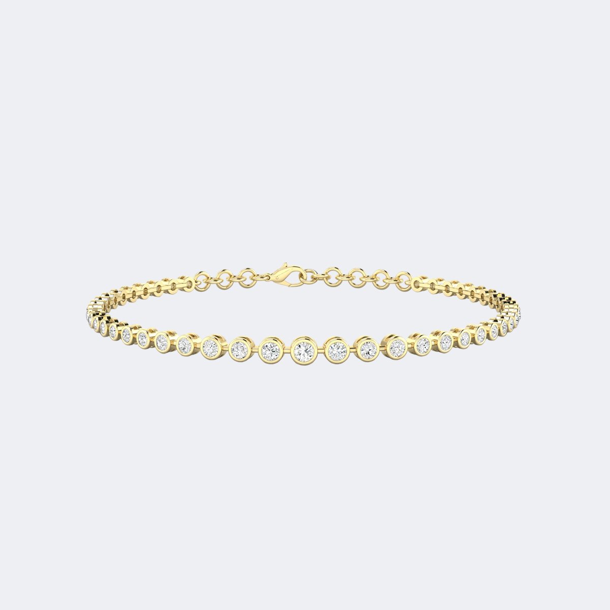1.091CTW Round Bezel-Set Graduated Diamond Line Bracelet