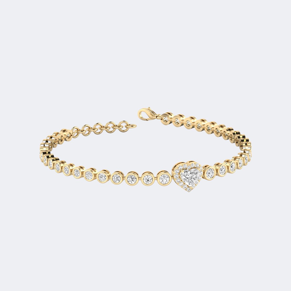3.00CTW Round Cut Halo Setting Tennis Bracelet
