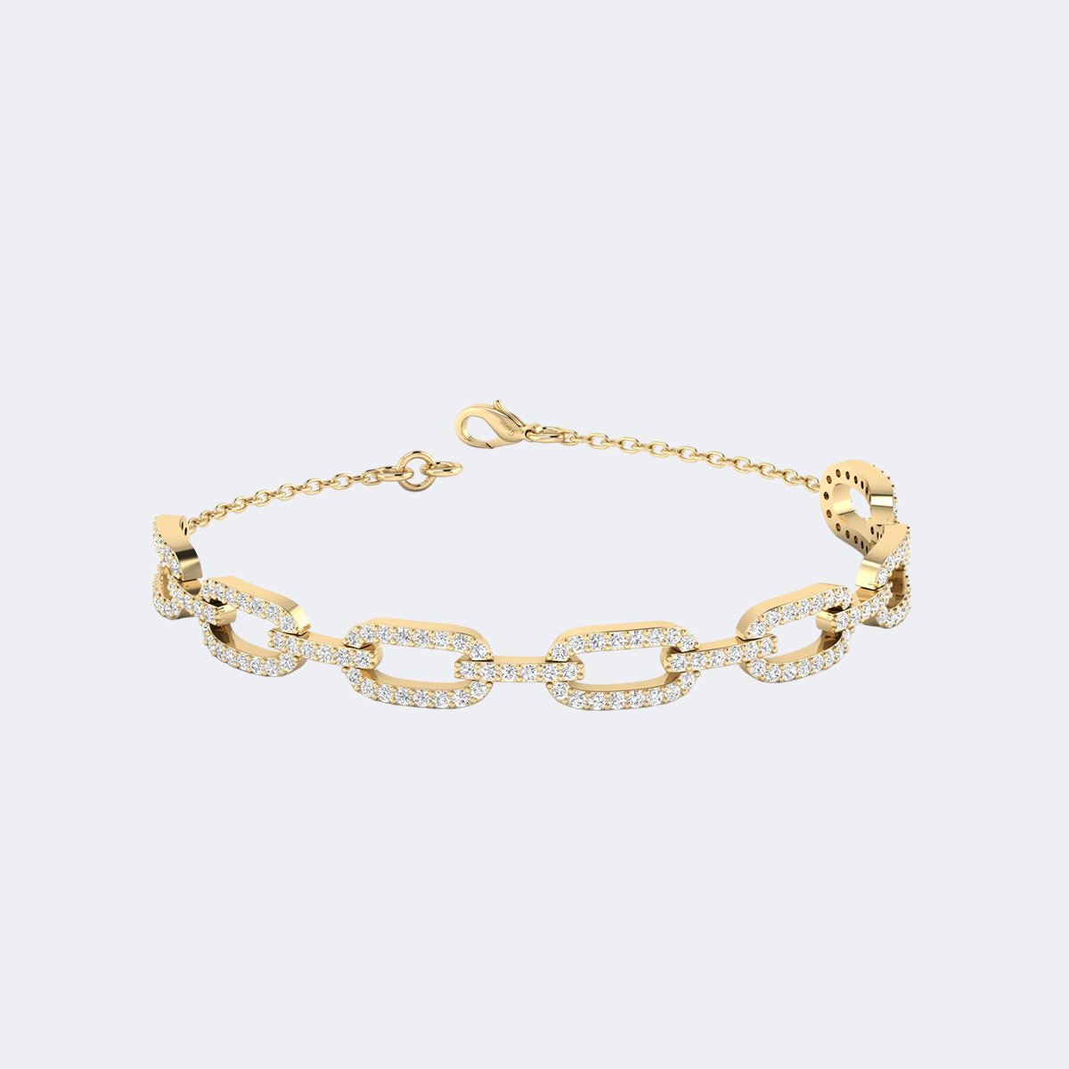 1.50CTW Round Pave-Set Diamond Link Bracelet