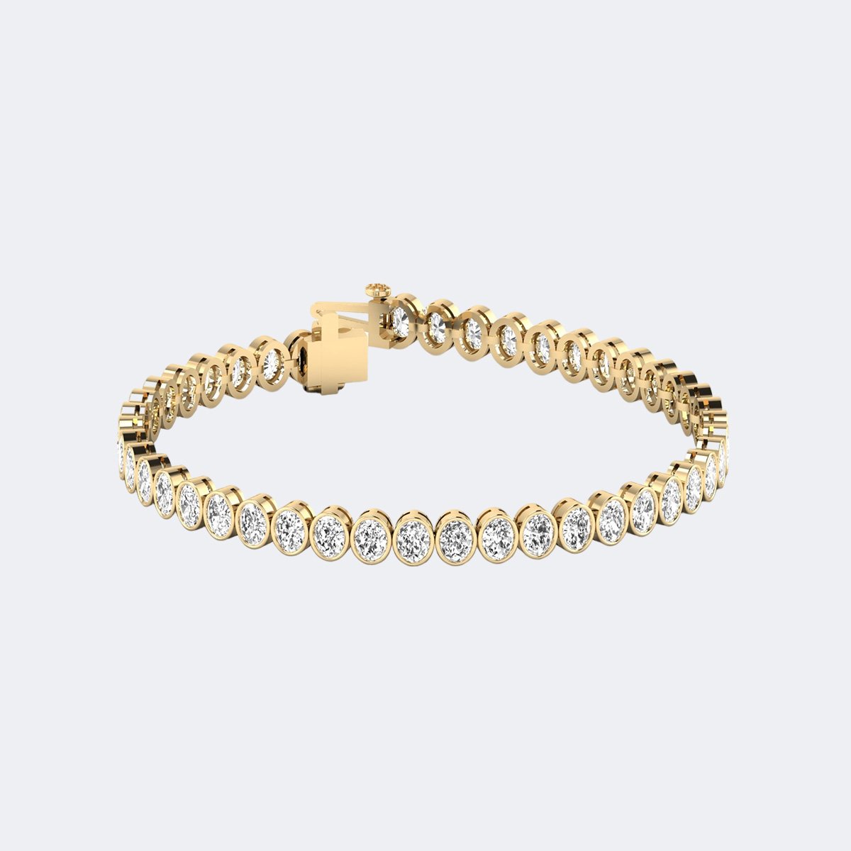 7.00CTW Oval Cut Bezel Set Tennis Bracelet