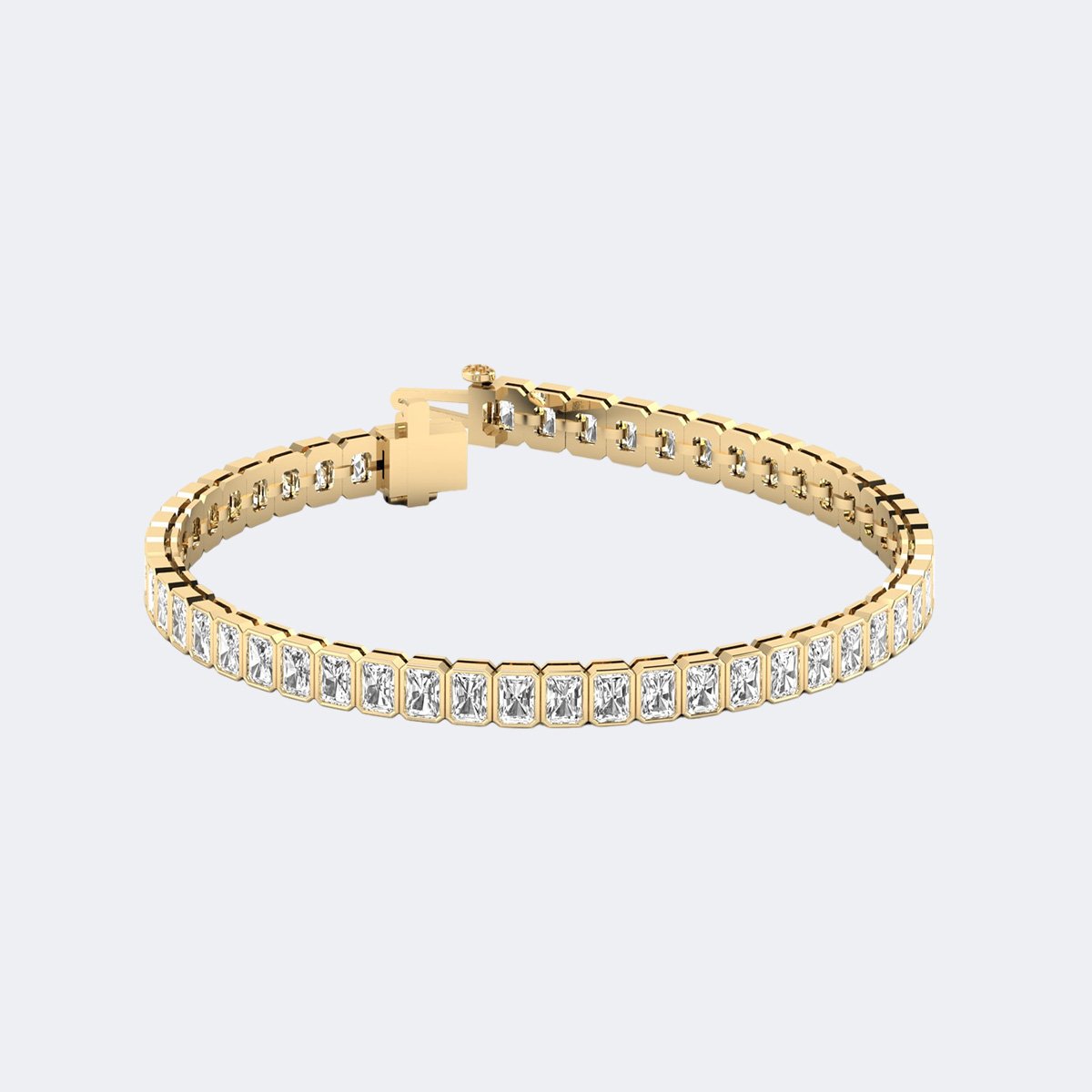 8.00CTW  Radiant cut Bezel Set Tennis Bracelet
