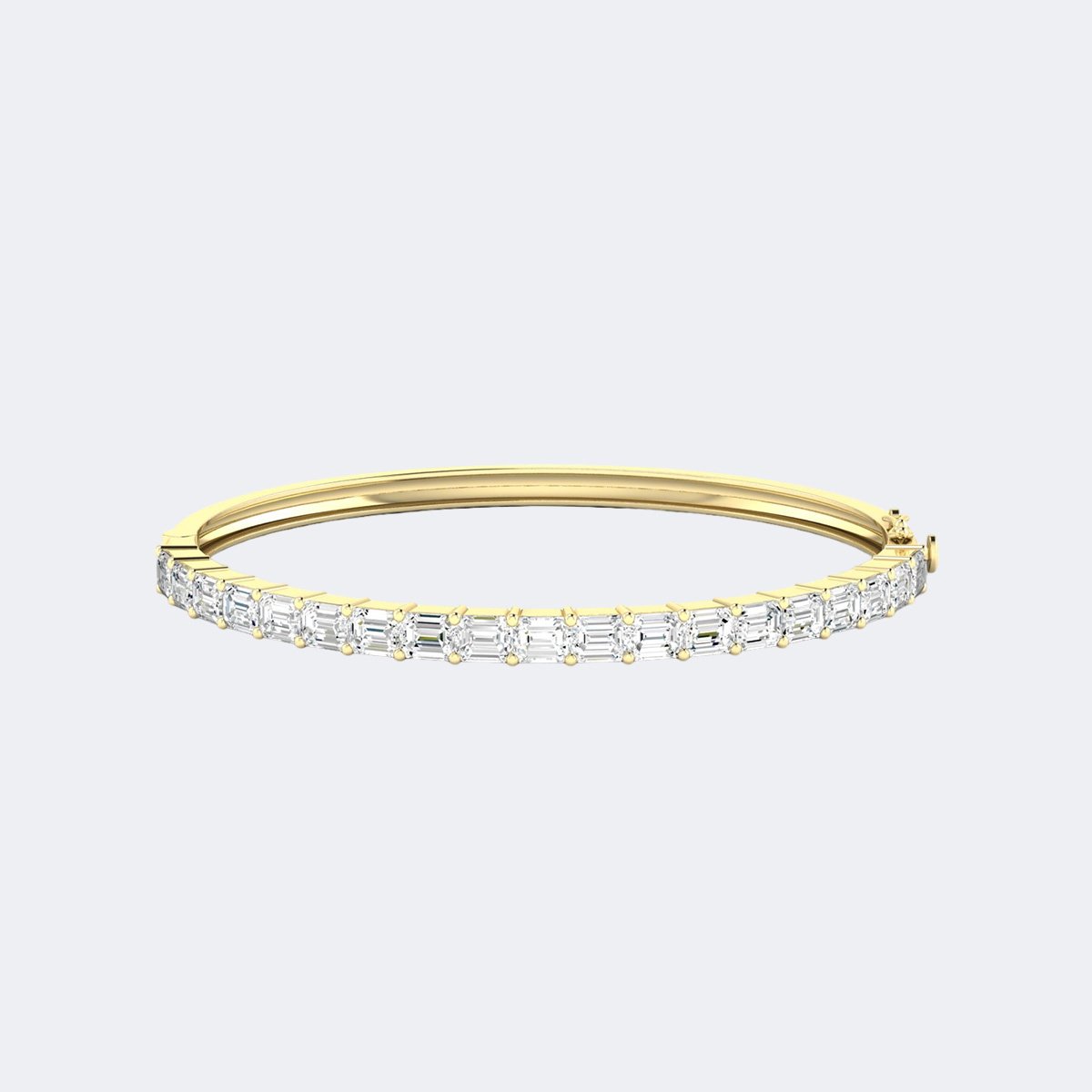 3.80CTW Emerald Bar Set Diamond Bangle Bracelet