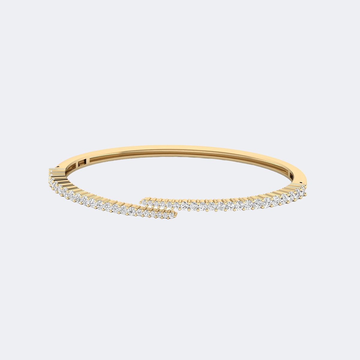2.072CTW Round Pave Set Diamond Bangle Cuff Bracelet