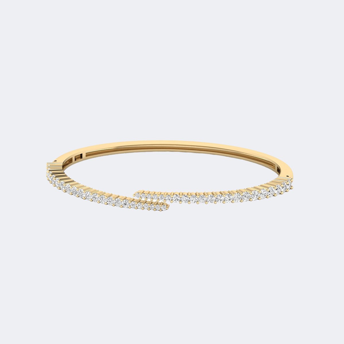 3.00CTW Round Pave Set Diamond Bangle Cuff Bracelet