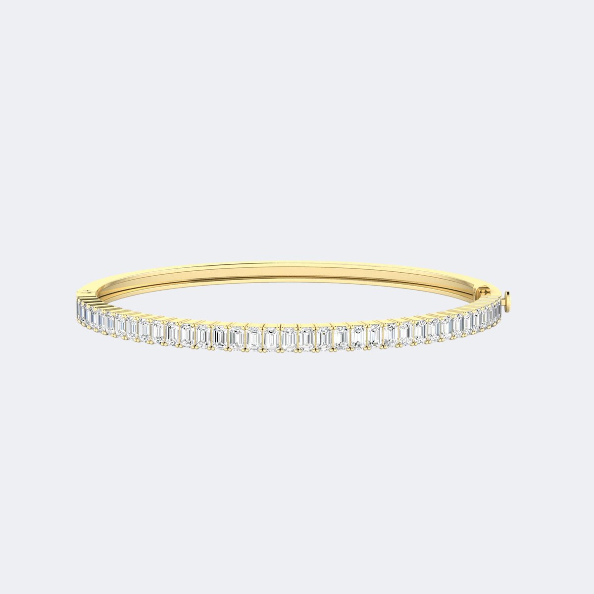 3.50CTW Emerald Bar Set Diamond Bangle Bracelet