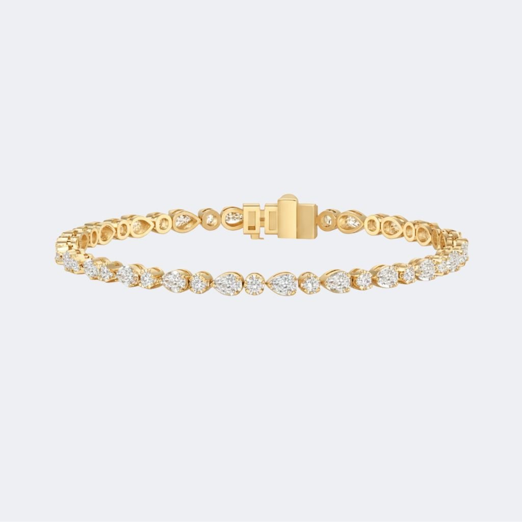 32.000 CTW Round Pear Mixed Shape Tennis Bracelet