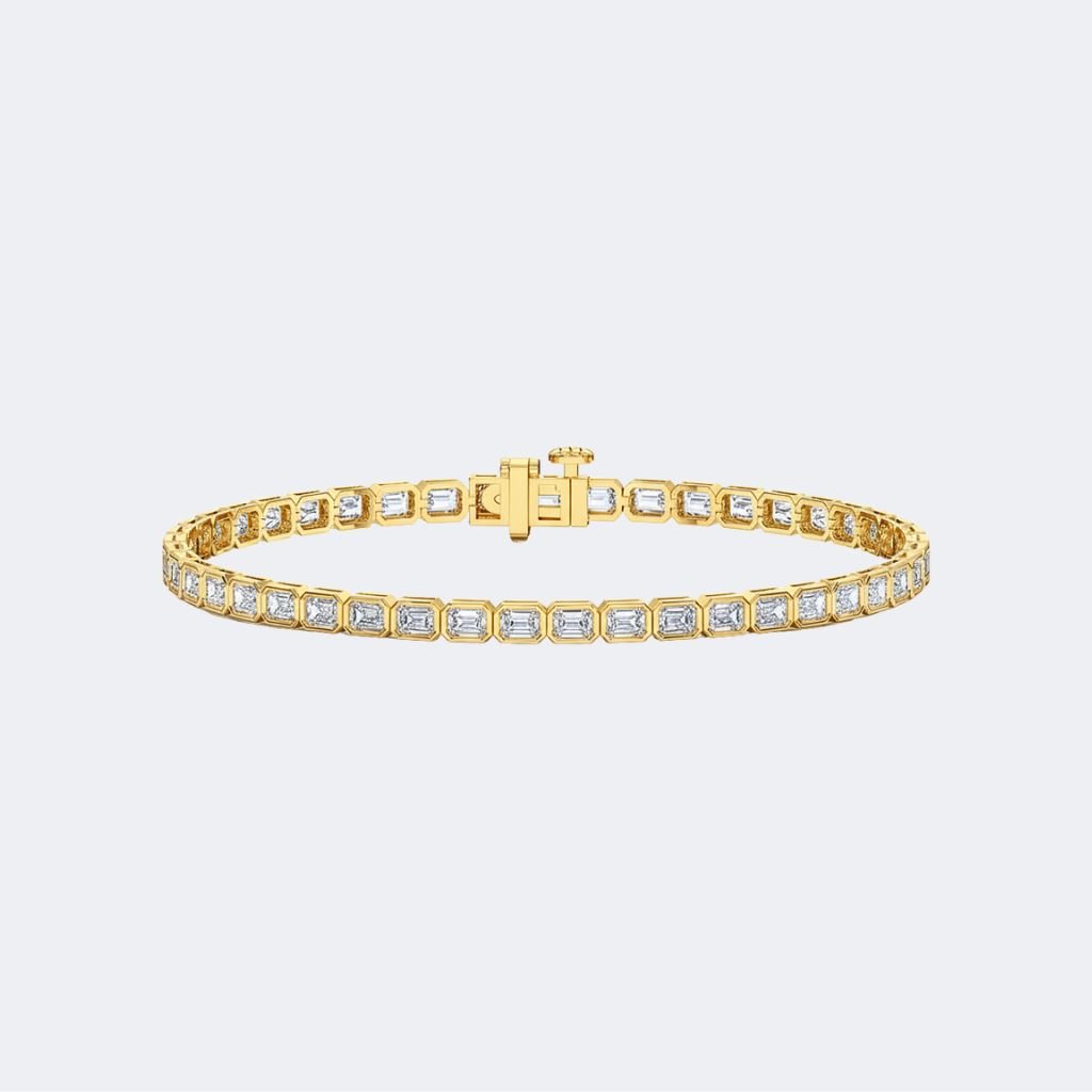 5.00CTW Asscher Cut Framed Emerald Tennis Bracelet