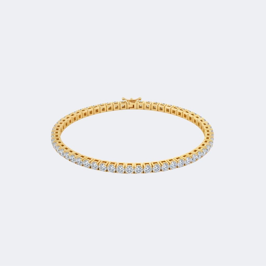 6.100CTW Round Solitaire Channel Set Tennis Bracelet