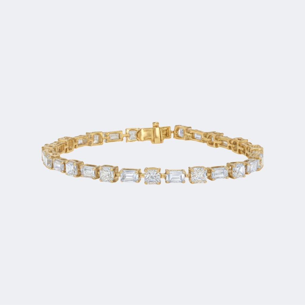 10.00CTW Emerald Cushion Diamond Tennis Bracelet