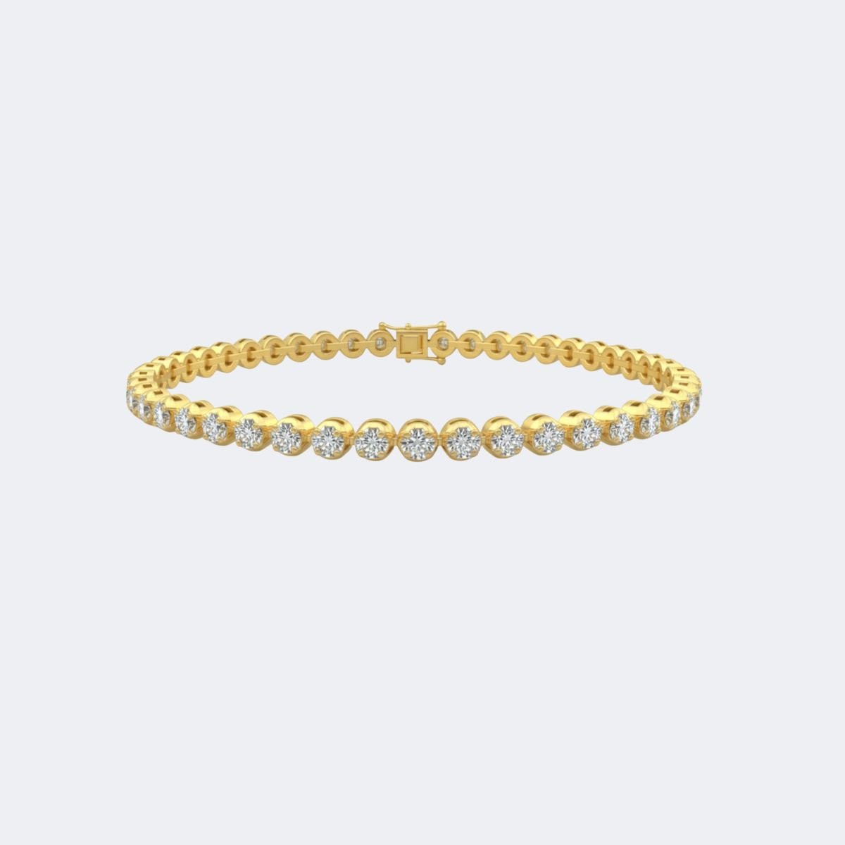 3.00CTW Round Bezel Set Diamond Tennis Bracelet