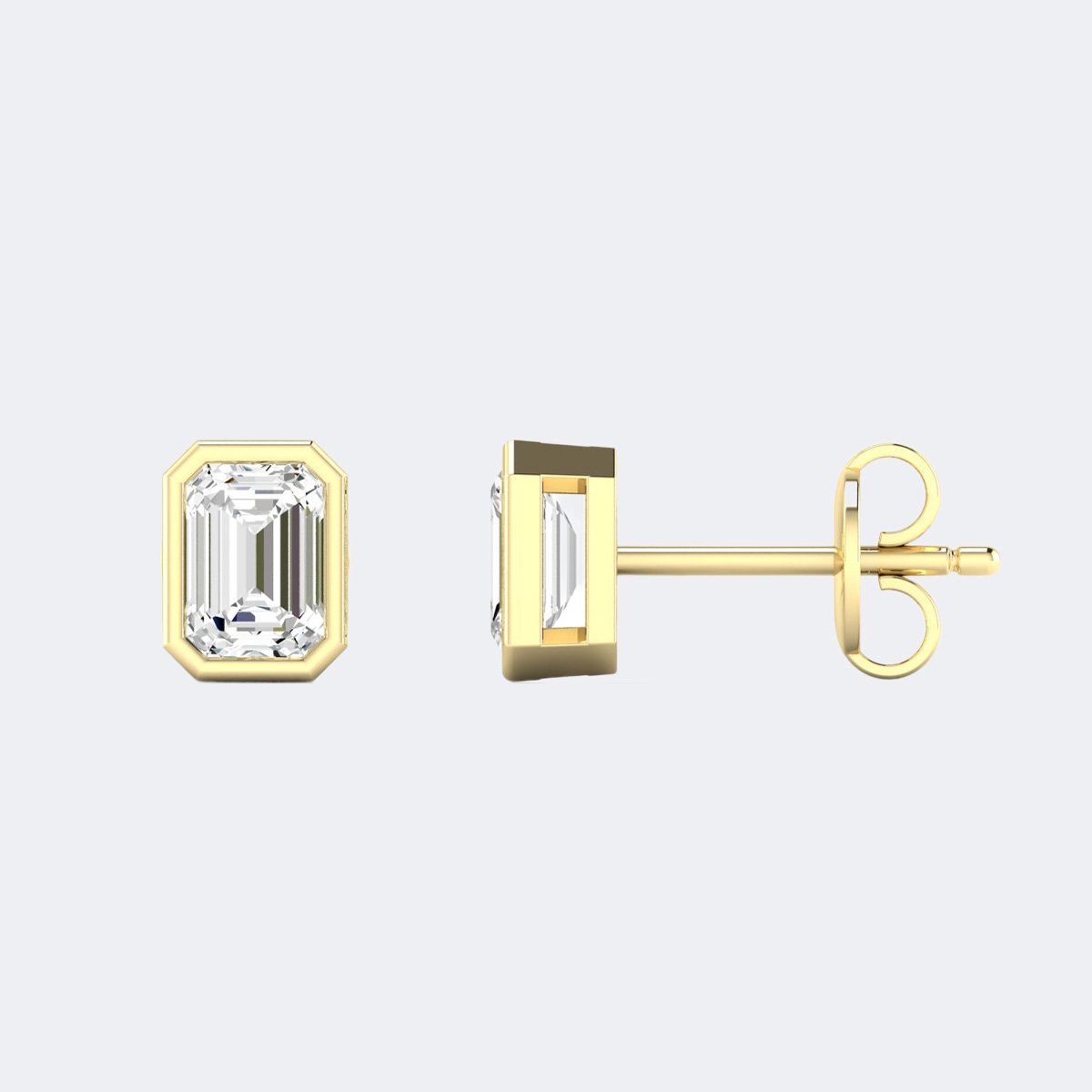 0.50CTW Emerald Bezel Stud Earring